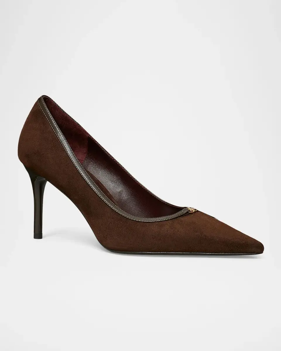 Tory Burch 80mm Double T Suede Pumps | Thumbnail 5 Tory Burch 80mm Double T Suede Pumps | Thumbnail 5