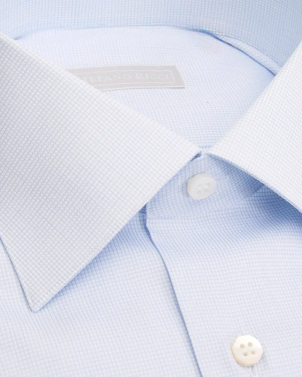 Stefano Ricci Men's Textured Solid Grid Check Dress Shirt | Thumbnail 2