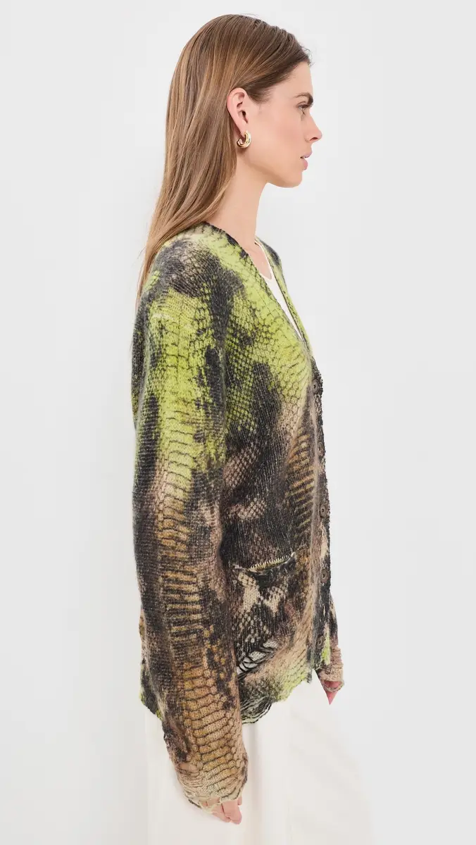 R13 Printed Boyfriend Cashmere Cardigan | Thumbnail 4 R13 Printed Boyfriend Cashmere Cardigan | Thumbnail 4