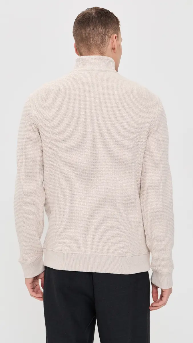 Vince Brushed Waffle Quarter Zip | Thumbnail 3 Vince Brushed Waffle Quarter Zip | Thumbnail 3