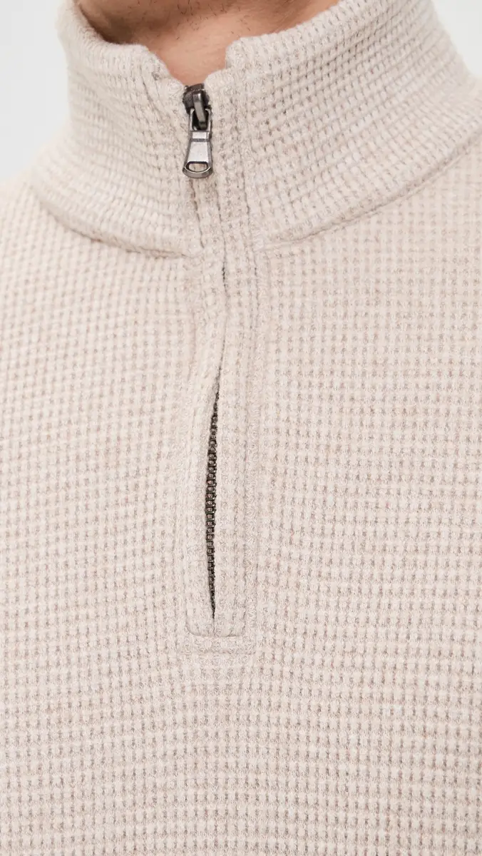 Vince Brushed Waffle Quarter Zip | Thumbnail 6 Vince Brushed Waffle Quarter Zip | Thumbnail 6