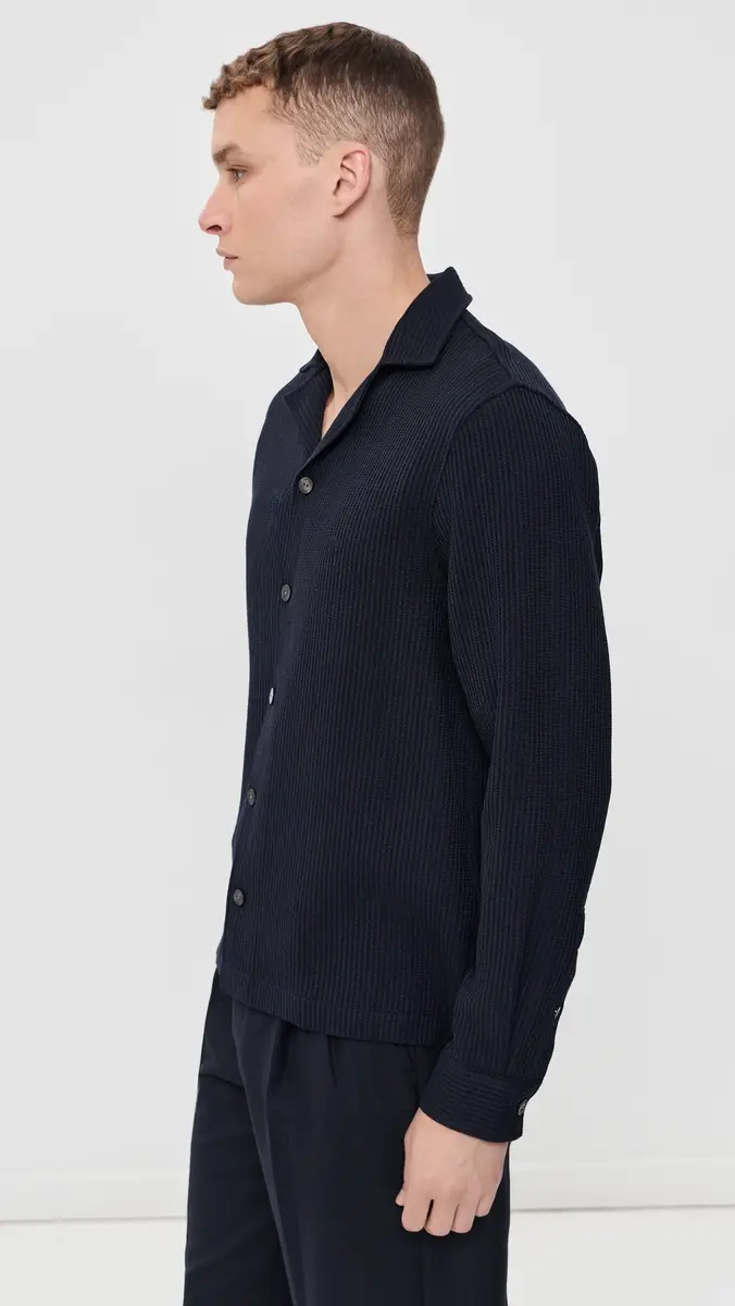 Frescobol Carioca Safra Wool Knitted Camp Collar Shirt | Thumbnail 4 Frescobol Carioca Safra Wool Knitted Camp Collar Shirt | Thumbnail 4