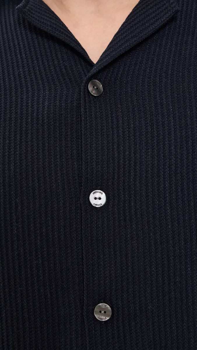 Frescobol Carioca Safra Wool Knitted Camp Collar Shirt | Thumbnail 6 Frescobol Carioca Safra Wool Knitted Camp Collar Shirt | Thumbnail 6