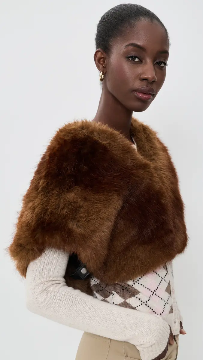 Apparis Devin Faux Mink Shrug | Thumbnail 4