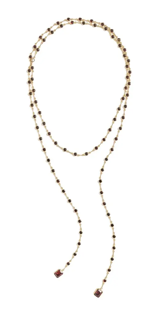 The Elizabeth Garnet Stone Wrap Necklace The Elizabeth Garnet Stone Wrap Necklace