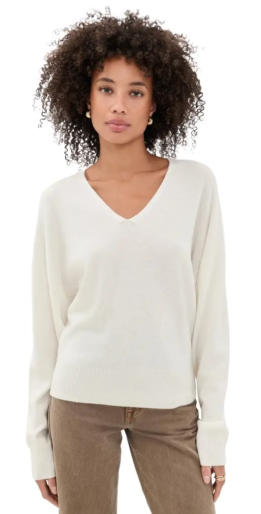 Theory Relaxed V Neck Cashmere Sweater