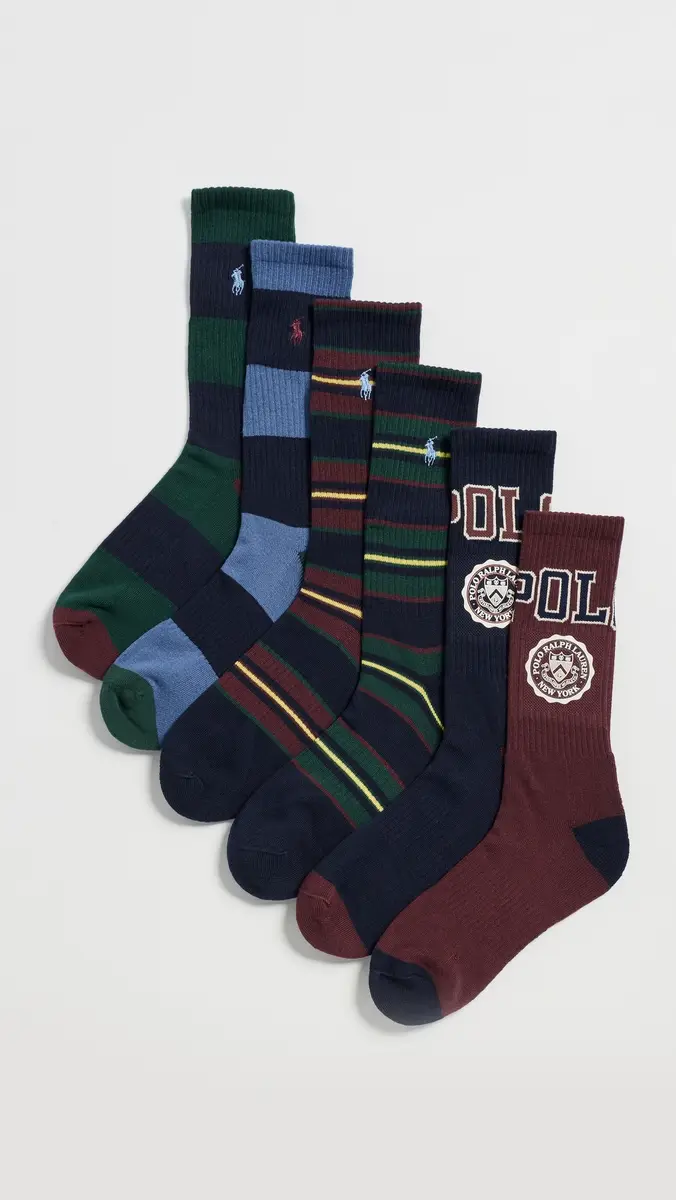 Polo Ralph Lauren Polo Crest Crew Socks 6 Pack | Thumbnail 2