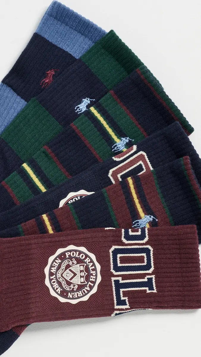 Polo Ralph Lauren Polo Crest Crew Socks 6 Pack | Thumbnail 3