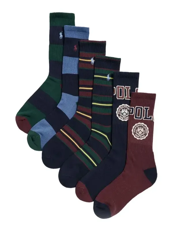 Polo Ralph Lauren Polo Crest Crew Socks 6 Pack