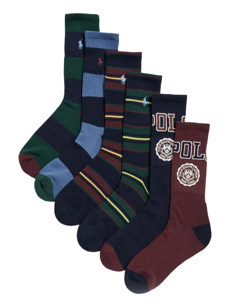 Polo Ralph Lauren Polo Crest Crew Socks 6 Pack