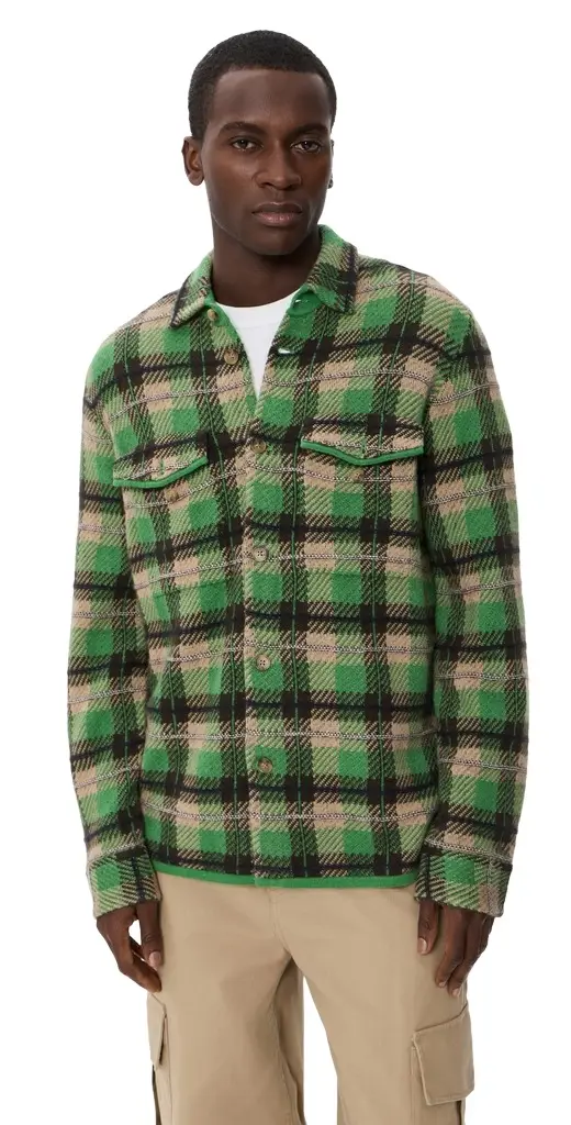 Guest In Residence Plaid Cashmere Work Shirt