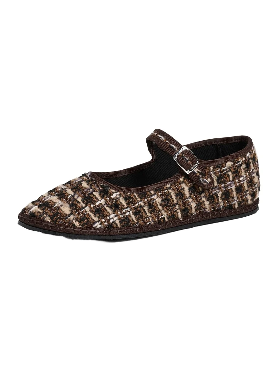 Vibi Venezia Mary Jane Tweed Flats