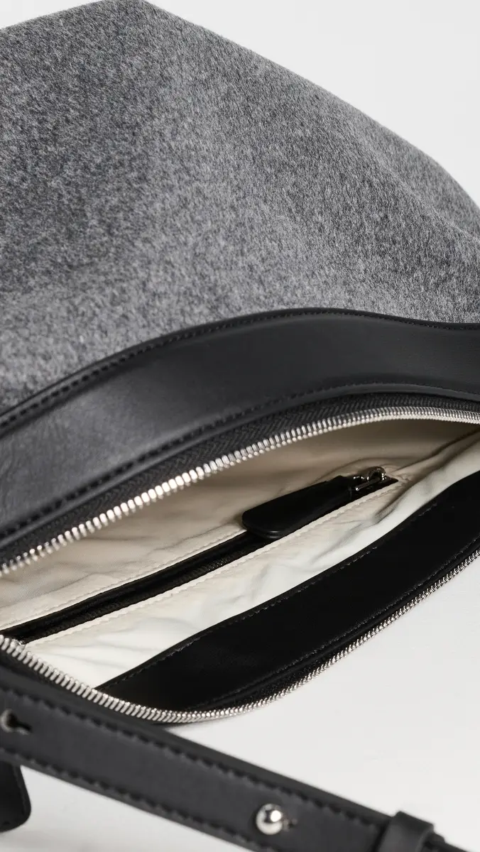 Vee Collective Essence Wool Banana Charcoal Shoulder Bag | Thumbnail 6