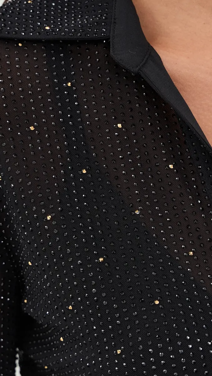 Alice + Olivia Freya Embellished Button Down Top | Thumbnail 6