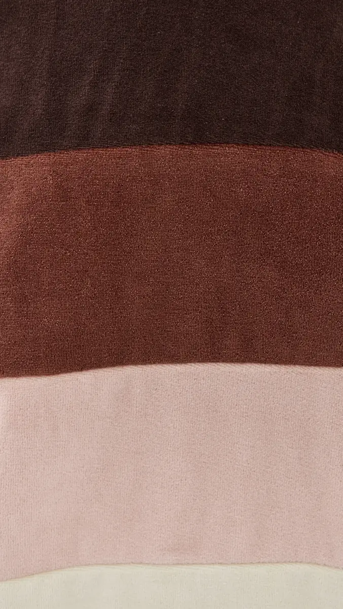 The Great. THE GREAT. The Pieced Stripe Velour College Sweatshirt | Thumbnail 6 The Great. THE GREAT. The Pieced Stripe Velour College Sweatshirt | Thumbnail 6