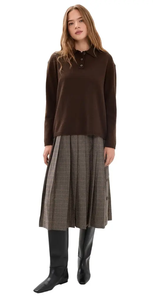 Julia Plaid Combo Sweater Dress Set