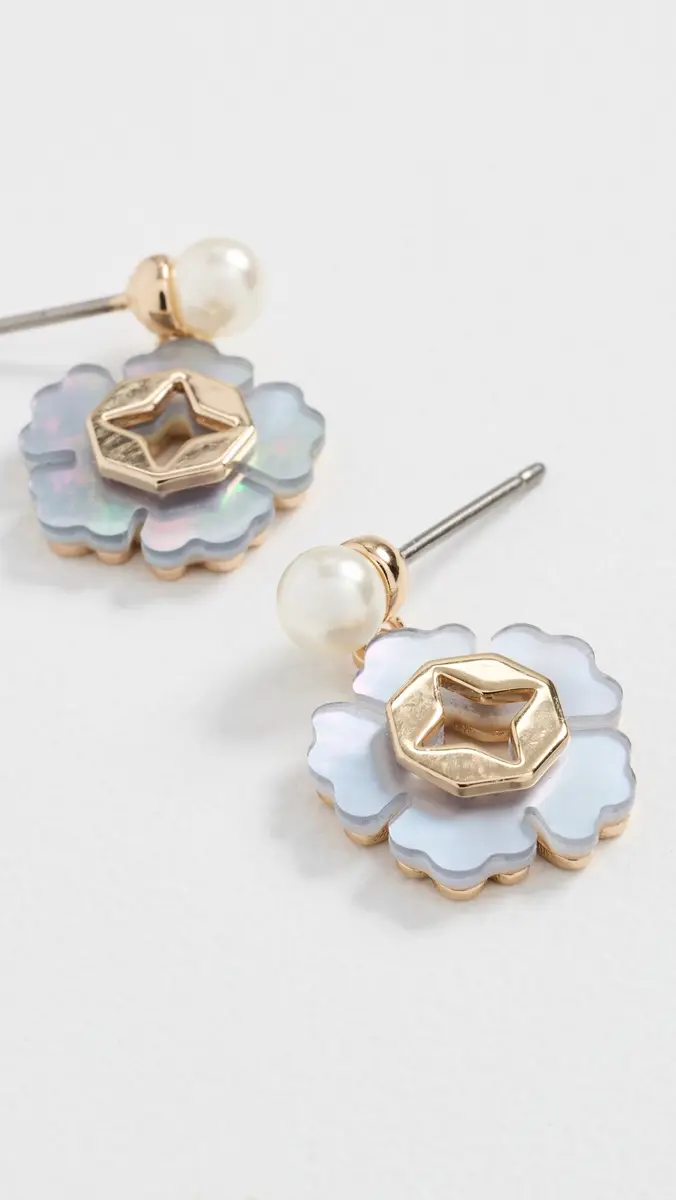 Tory Burch Forget Me Not Pearl Drop Earrings | Thumbnail 4 Tory Burch Forget Me Not Pearl Drop Earrings | Thumbnail 4