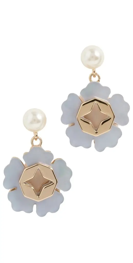 Tory Burch Forget Me Not Pearl Drop Earrings