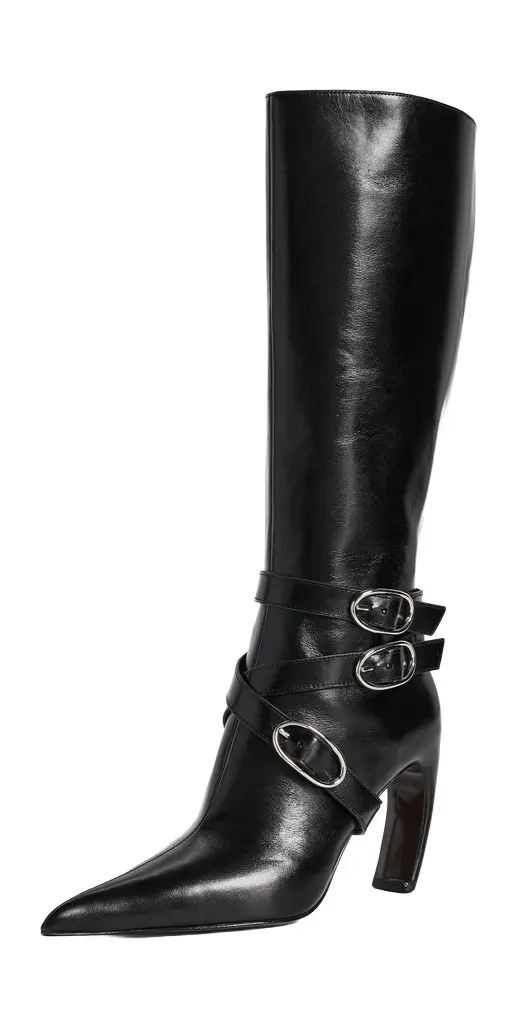 Tory Burch Multi Buckle Leather Boots 90mm