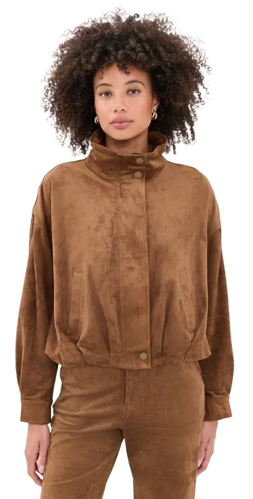 Z Supply Corin Faux Suede Bubble Hem Jacket