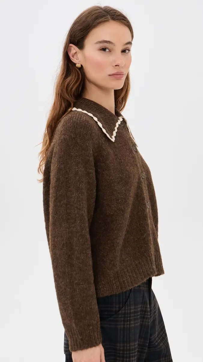 The Great. THE GREAT. The Crochet Collar Cardigan | Thumbnail 4 The Great. THE GREAT. The Crochet Collar Cardigan | Thumbnail 4