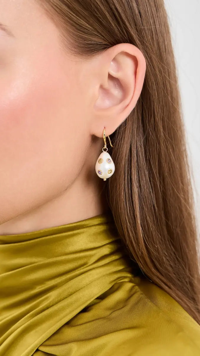 Luv AJ The Dotted Theodora Pearl Hook Earrings | Thumbnail 3 Luv AJ The Dotted Theodora Pearl Hook Earrings | Thumbnail 3