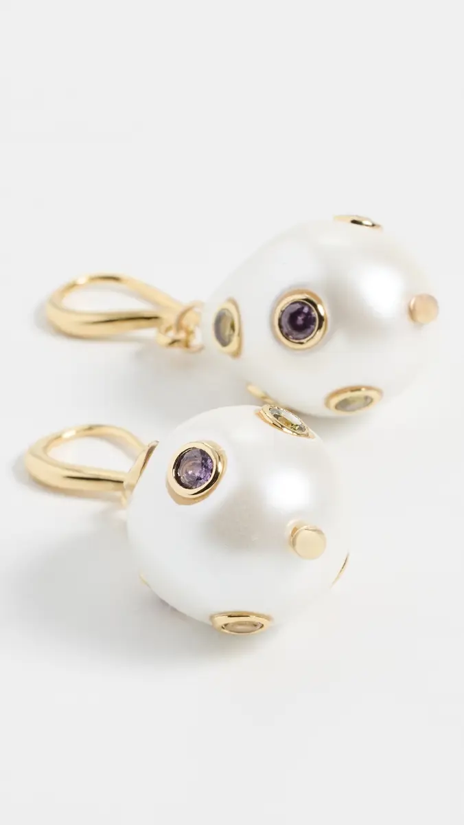 Luv AJ The Dotted Theodora Pearl Hook Earrings | Thumbnail 4 Luv AJ The Dotted Theodora Pearl Hook Earrings | Thumbnail 4