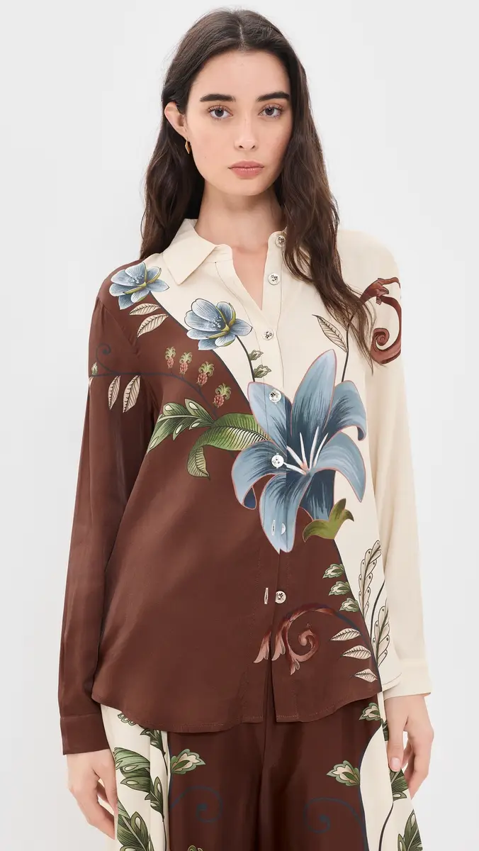 Farm Rio Milena Winter White Shirt | Thumbnail 2 Farm Rio Milena Winter White Shirt | Thumbnail 2