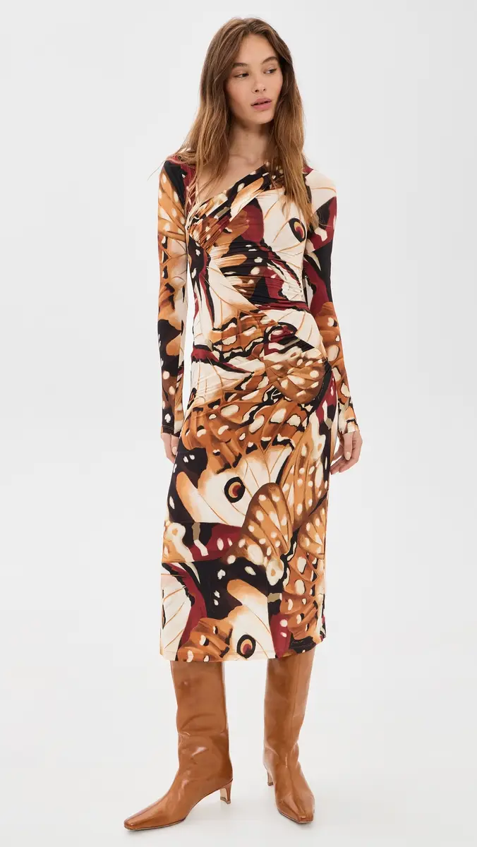 Farm Rio Borbofly Multicolor Long Sleeve Dress | Thumbnail 2