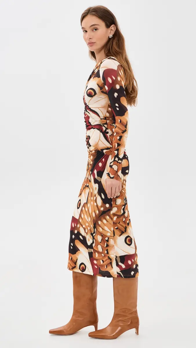 Farm Rio Borbofly Multicolor Long Sleeve Dress | Thumbnail 4