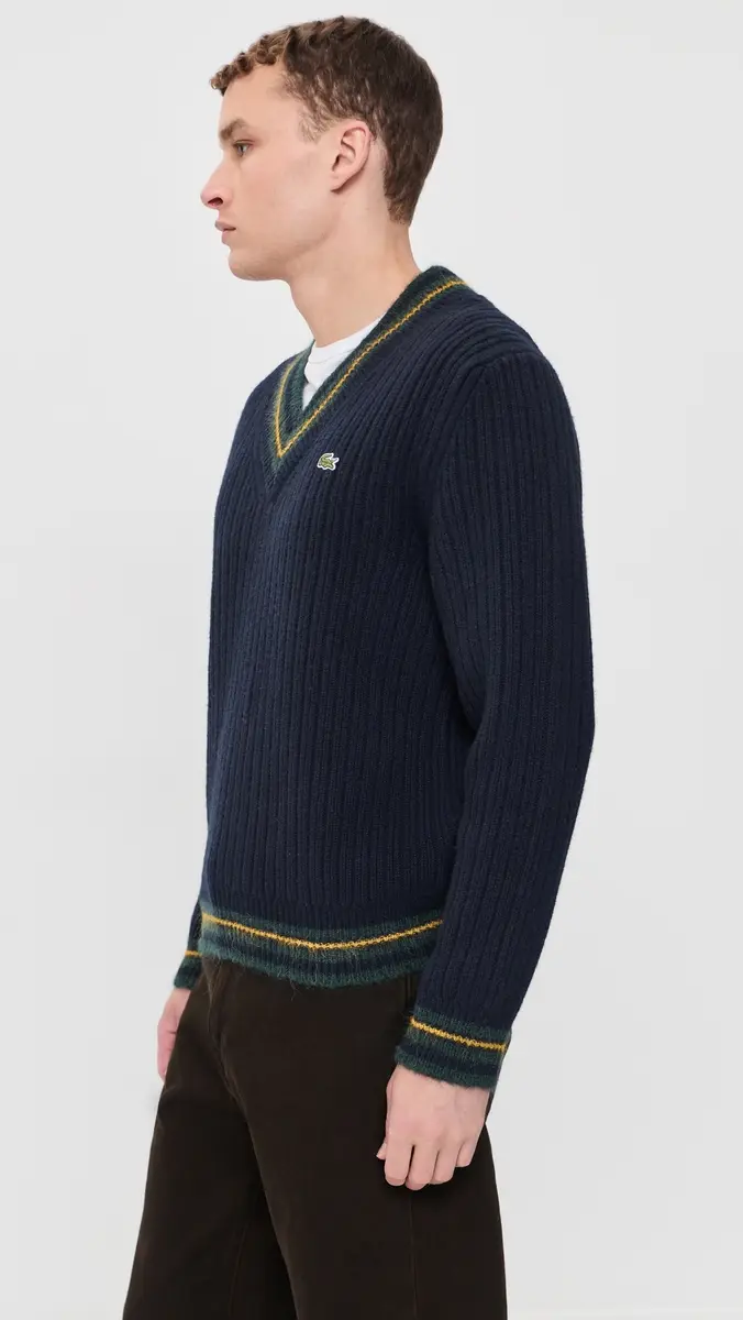 Lacoste V Neck Wool Sweater | Thumbnail 4