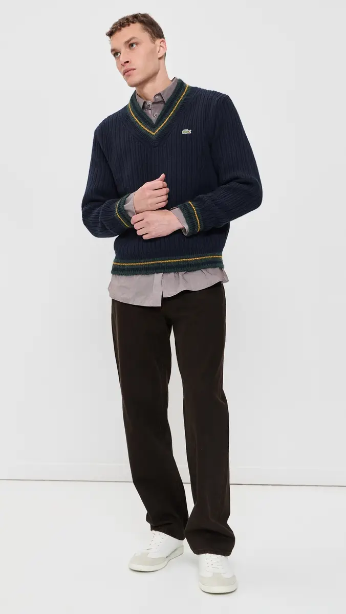 Lacoste V Neck Wool Sweater | Thumbnail 5