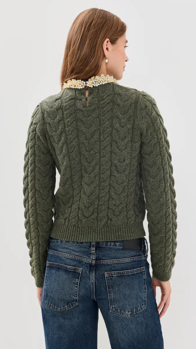 Ulla Johnson Marlie Cropped Knit Pullover with Embellishments | Thumbnail 3 Ulla Johnson Marlie Cropped Knit Pullover with Embellishments | Thumbnail 3