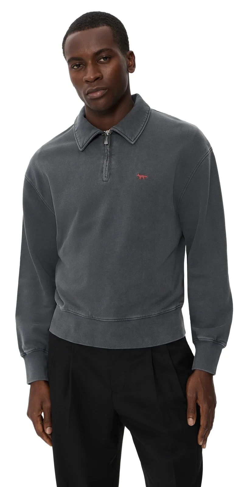 Maison Kitsuné Profile Fox Faded Polo Sweatshirt