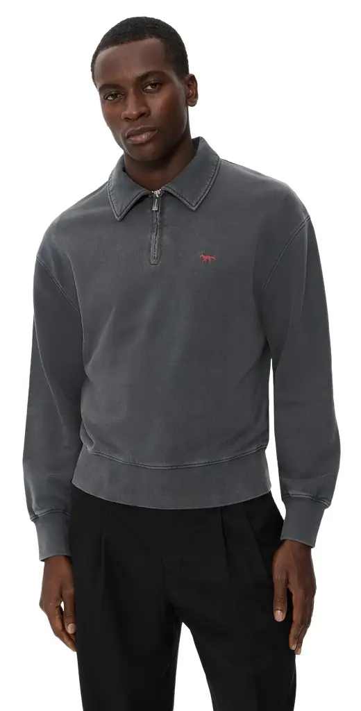 Maison Kitsuné Profile Fox Faded Polo Sweatshirt
