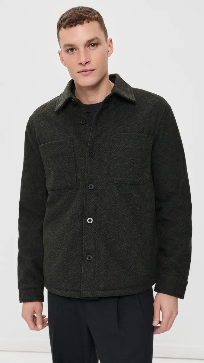 Vince Herringbone Sherpa Lined Shirt Jacket | Thumbnail 2 Vince Herringbone Sherpa Lined Shirt Jacket | Thumbnail 2
