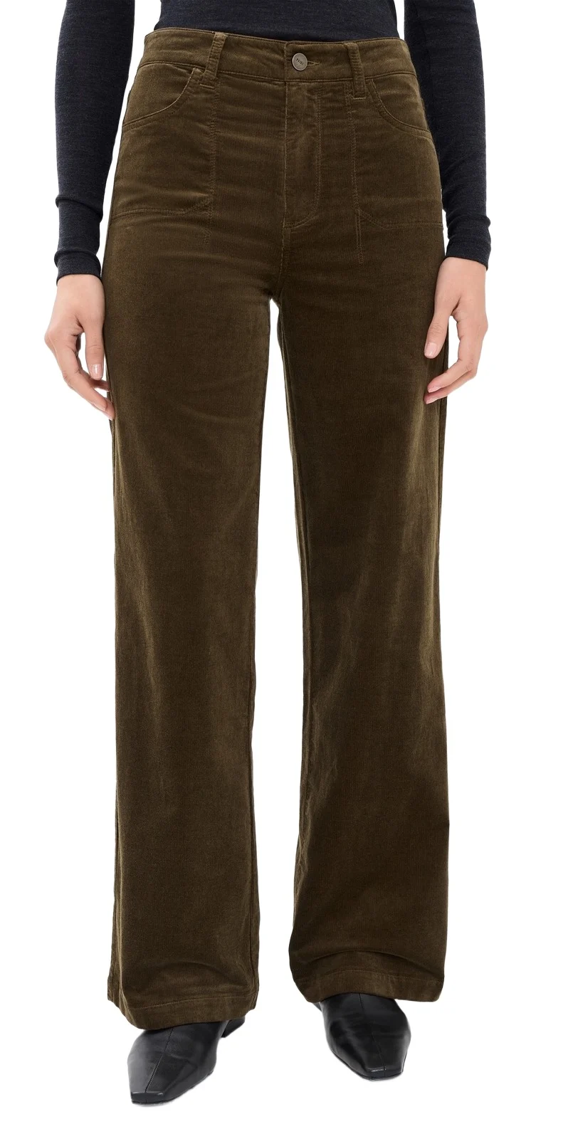 Anessa Utility Stitch Pocket Corduroy Pants
