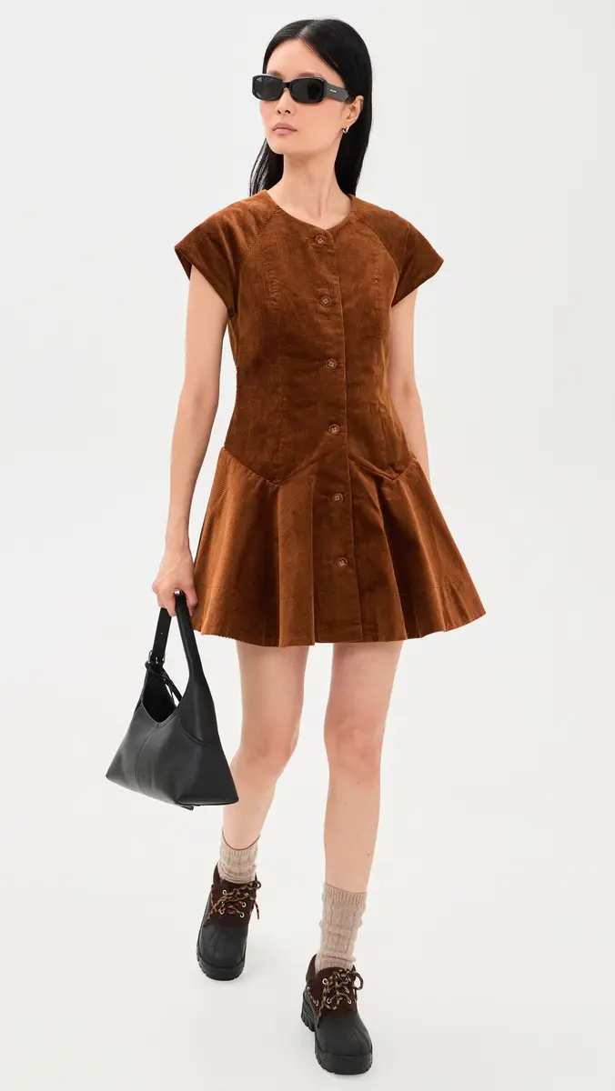 Ganni Corduroy Buttoned Mini Dress | Thumbnail 5