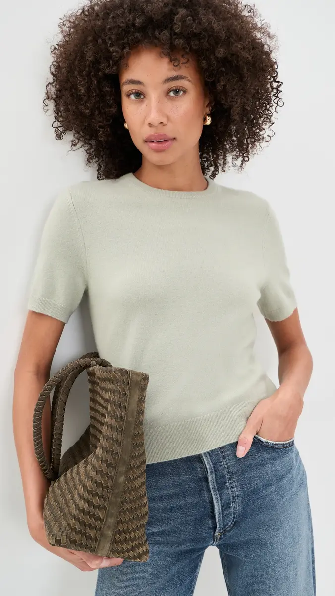 Vince Relaxed Short Sleeve Sweater | Thumbnail 2 Vince Relaxed Short Sleeve Sweater | Thumbnail 2