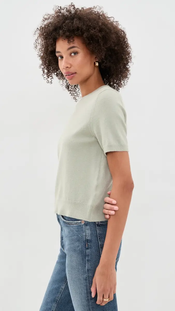 Vince Relaxed Short Sleeve Sweater | Thumbnail 4 Vince Relaxed Short Sleeve Sweater | Thumbnail 4