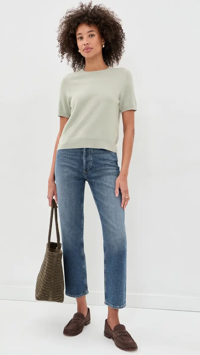 Vince Relaxed Short Sleeve Sweater | Thumbnail 5 Vince Relaxed Short Sleeve Sweater | Thumbnail 5