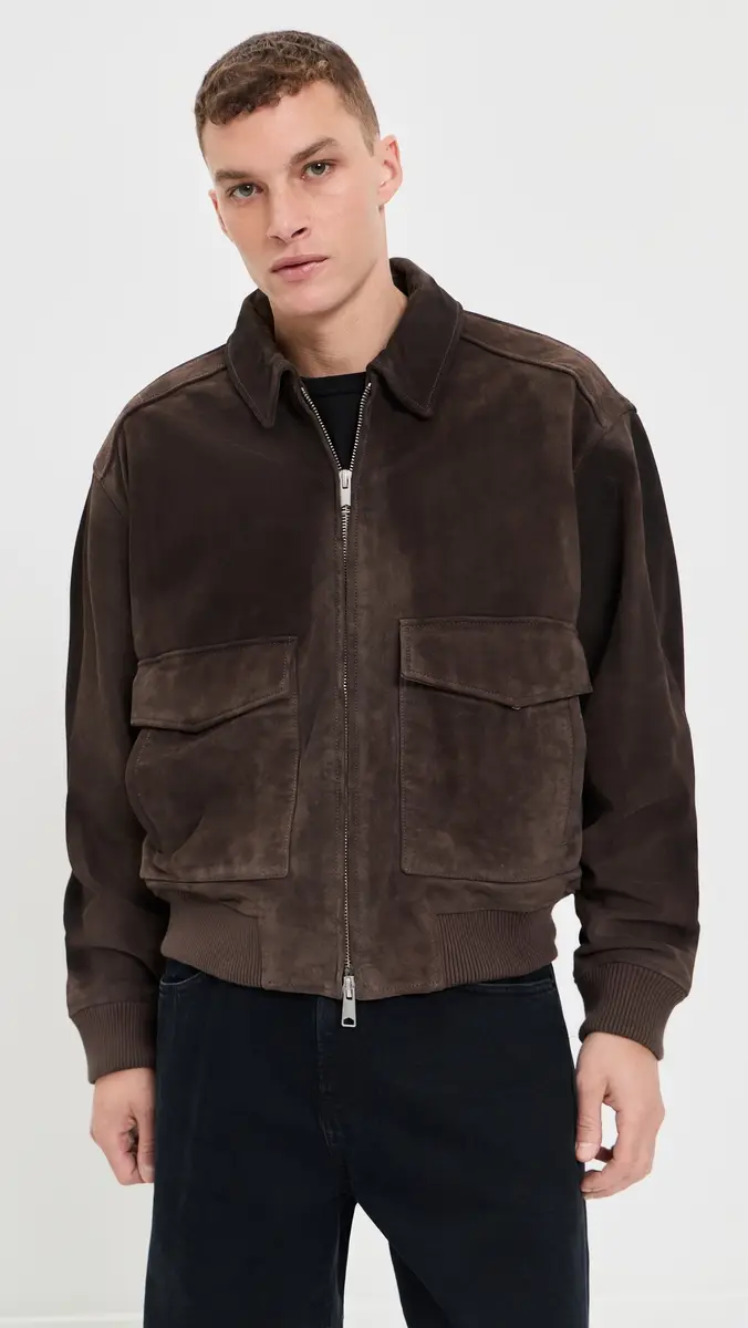AGOLDE Emil Suede Bomber Jacket | Thumbnail 2