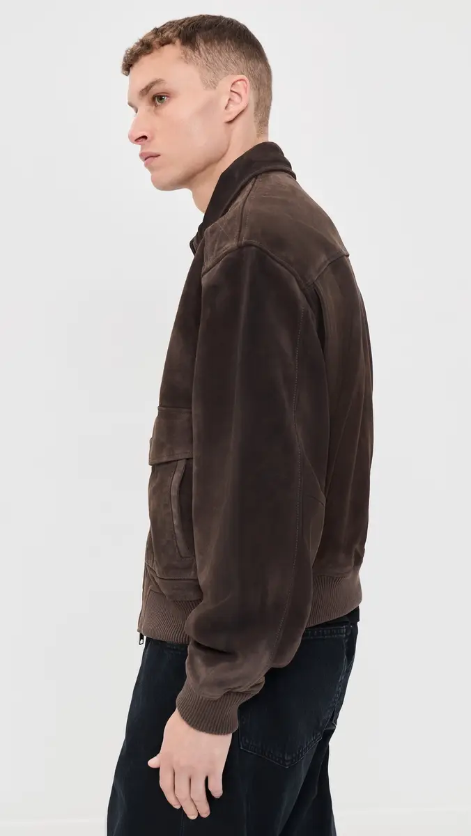 AGOLDE Emil Suede Bomber Jacket | Thumbnail 4