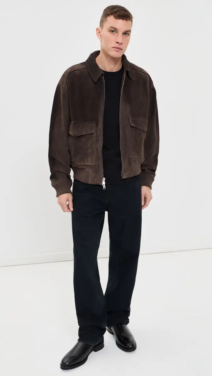 AGOLDE Emil Suede Bomber Jacket | Thumbnail 5