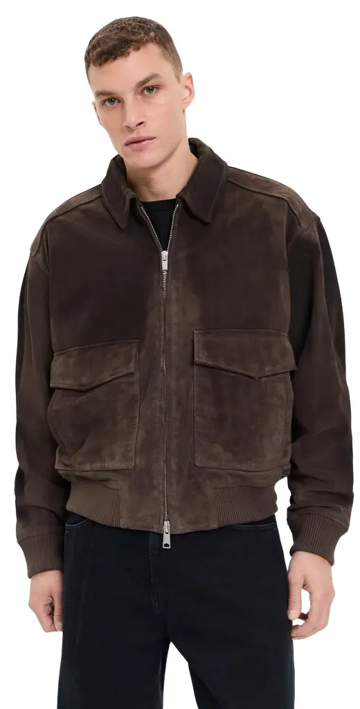 AGOLDE Emil Suede Bomber Jacket