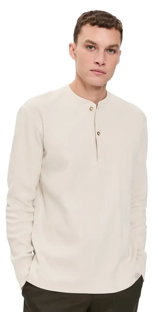 Waffle Knit Henley Waffle Knit Henley