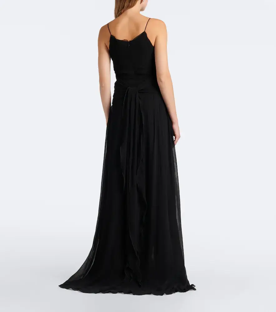 BLUMARINE Floral-appliqué ruffled georgette gown | Thumbnail 4 BLUMARINE Floral-appliqué ruffled georgette gown | Thumbnail 4