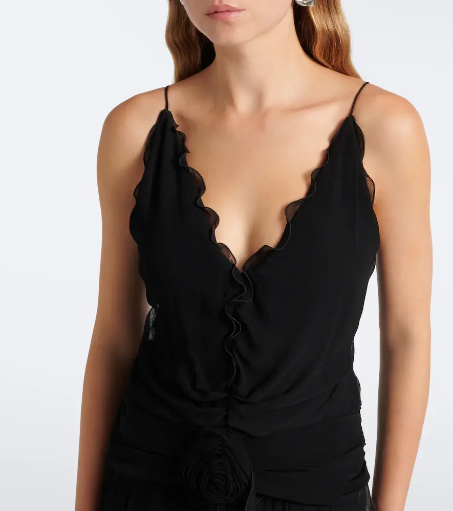 BLUMARINE Floral-appliqué ruffled georgette gown | Thumbnail 5 BLUMARINE Floral-appliqué ruffled georgette gown | Thumbnail 5