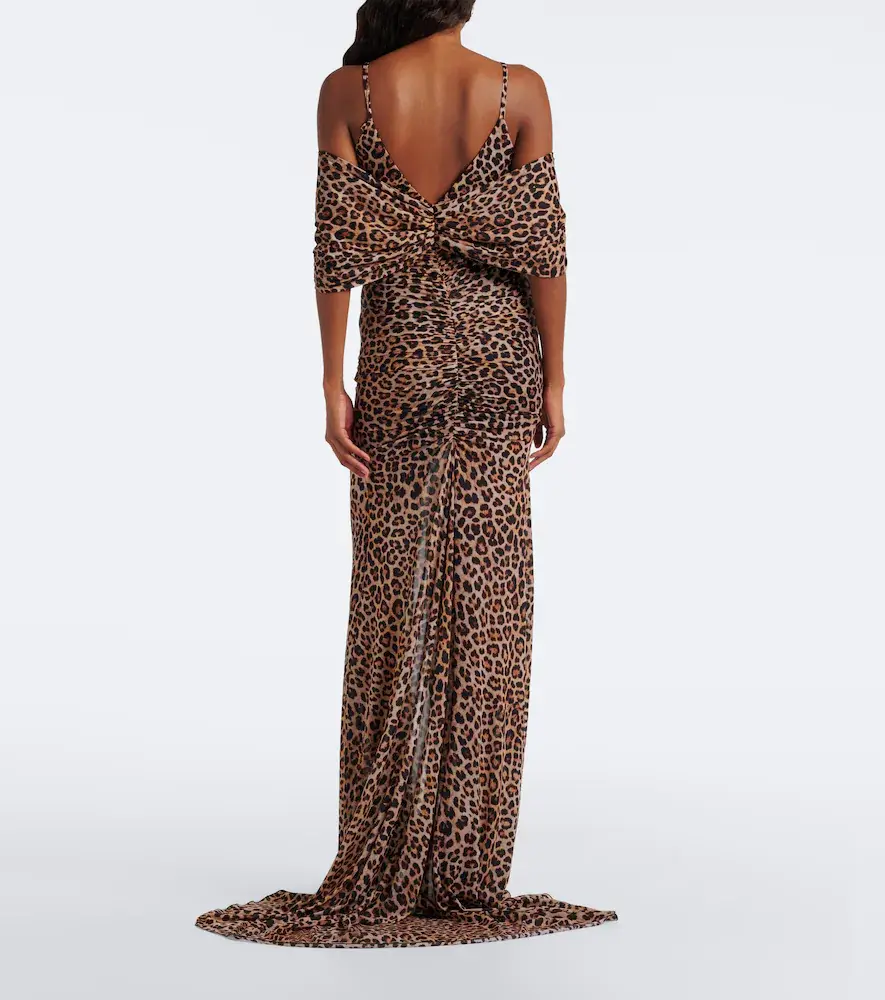 BLUMARINE Floral-appliqué leopard-print jersey maxi dress | Thumbnail 3 BLUMARINE Floral-appliqué leopard-print jersey maxi dress | Thumbnail 3