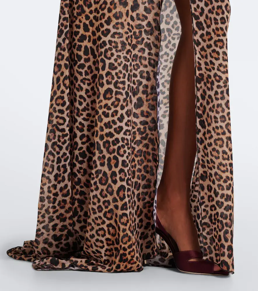 BLUMARINE Floral-appliqué leopard-print jersey maxi dress | Thumbnail 4 BLUMARINE Floral-appliqué leopard-print jersey maxi dress | Thumbnail 4